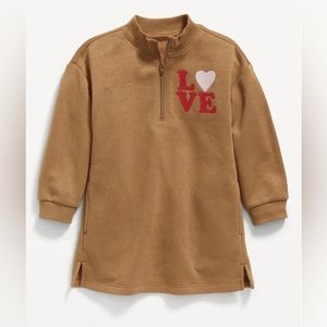 OLD NAVY Long-Sleeve Quarter-Zip Sweatshirt Dress for Toddler Girls